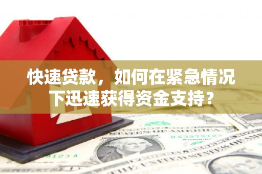 嵊泗快速贷款，如何在紧急情况下迅速获得资金支持？