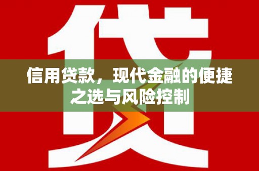 高明信用贷款，现代金融的便捷之选与风险控制