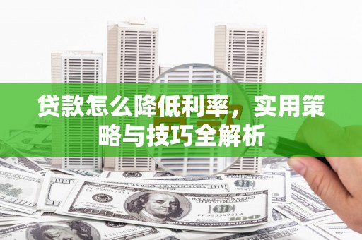 金水贷款怎么降低利率，实用策略与技巧全解析