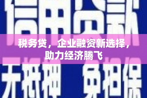 万峦税务贷，企业融资新选择，助力经济腾飞