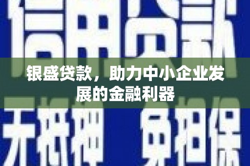 昭阳银盛贷款，助力中小企业发展的金融利器