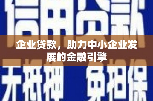 昭阳企业贷款，助力中小企业发展的金融引擎
