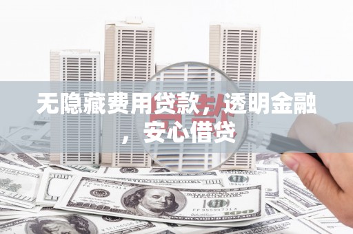 鹿谷无隐藏费用贷款，透明金融，安心借贷