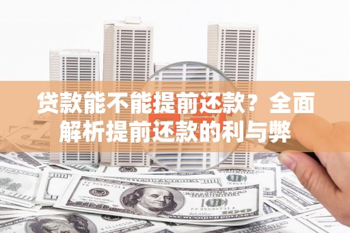 甘南贷款能不能提前还款？全面解析提前还款的利与弊