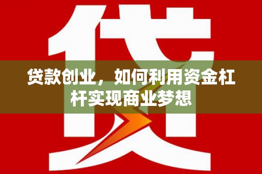 彝良贷款创业，如何利用资金杠杆实现商业梦想
