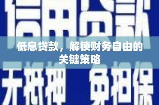 山海关低息贷款，解锁财务自由的关键策略